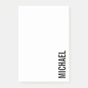 Den moderna minimalistiska Personligen Namn Post-it Block
