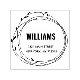 Den moderna minimalistiska returadressen namn själ självfärgande stämpel