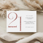 Den moderna minimalistiska Ro Guld 21:a födelsedag Inbjudningar<br><div class="desc">Modern 21:a födelsedag med enkel design med typografi av chic och elegant.</div>