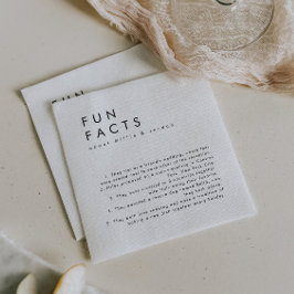 Den moderna minimalistiska Roligten Facts Bröllop  Pappersservett