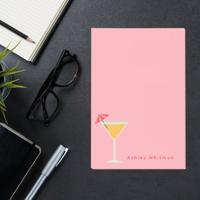 Den moderna minimalistiska Roligten för  Rosa Marg Post-it Block (Skapare uppladdad)