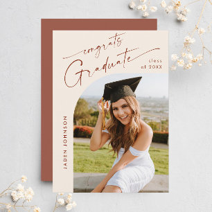 Den moderna minimalistiska Studentfesten Grad PHOT Inbjudningar
