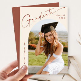 Den moderna minimalistiska Studentfesten Grad PHOT Inbjudningar