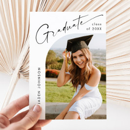 Den moderna minimalistiska Studentfesten Grad PHOT Inbjudningar