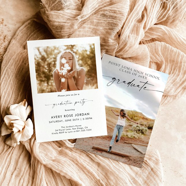 Den moderna minimalistiska Studentfesten Inbjudan (Skapare uppladdad)