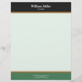 Den moderna minimalistiska svarta Grönten Rand Brevhuvud