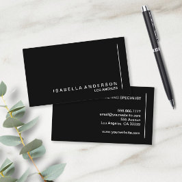 Den moderna minimalistiska svarta och vita Profess Visitkort