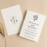 Den moderna minimalistiska svarta vita Blommigten  Inbjudningar<br><div class="desc">Modern minimalistisk inbjudan till svartvita Blommigtar. Anpassa enkelt genom att ersätta varje info. Kontrollera förhandsgranskningen innan du lägger till i kundvagn.</div>
