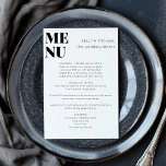 Den moderna minimalistiska svarta vita Snyggten Br Meny<br><div class="desc">Menu för den moderna minimalistiska svarta vita Snyggten Bröllop</div>