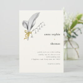 Den moderna minimalistiska Vår Lily i Valley Bröll Inbjudningar