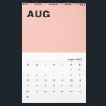 Den moderna minimalistkalendern Färg Kalender<br><div class="desc">Fira ditt nya år med den minimalistiska färg-kalendern. Den här designen har en enkel bakgrund i färg med text. Du kan anpassa färg och typsnitt. Fler kontorsmaterial/skolförråd finns tillgängliga i min butik BaraBomStudio.</div>