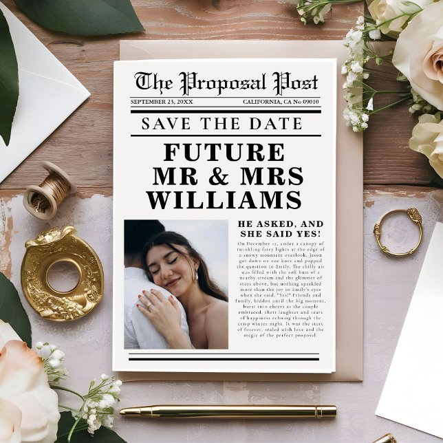 Den moderna minimalisttidningen bröllop spara datu inbjudan (Skapare uppladdad)