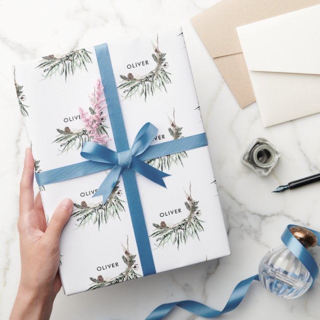 Den moderna minsta botaniska eleganten under julen presentpapper (Gifting)