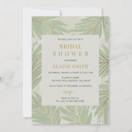 Den moderna Möhippan Guld i Botaniska Grey Inbjudningar