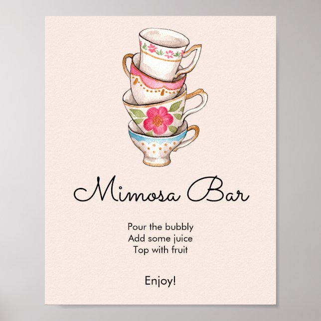 Den moderna  Möhippan Tea Party Mimosa Pub Poster (Framsidan)