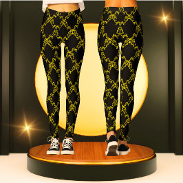 Den moderna Mönster-Trendigets idrott i Svarta hav Leggings