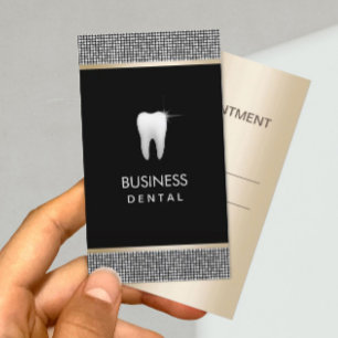 Den moderna Möte Silver-Glitter-Gräns-dentala Tidsbeställning Kort