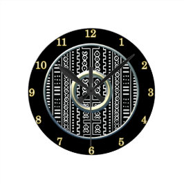 Den moderna muköldlåset Lera Trasa Mönster Rund Klocka