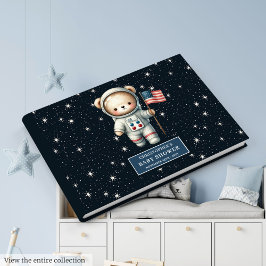 Den moderna Nallen Astronaut Boy Shower Log Gästböcker