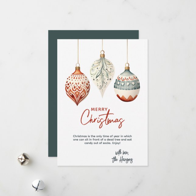 Den moderna nordiska prydnadsjulen Stil Julkort (Fram/Back In Situ)