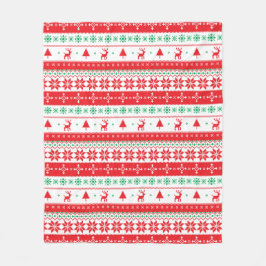 Den moderna nordiska vinterjulen i Mönster Helgdag Fleecefilt