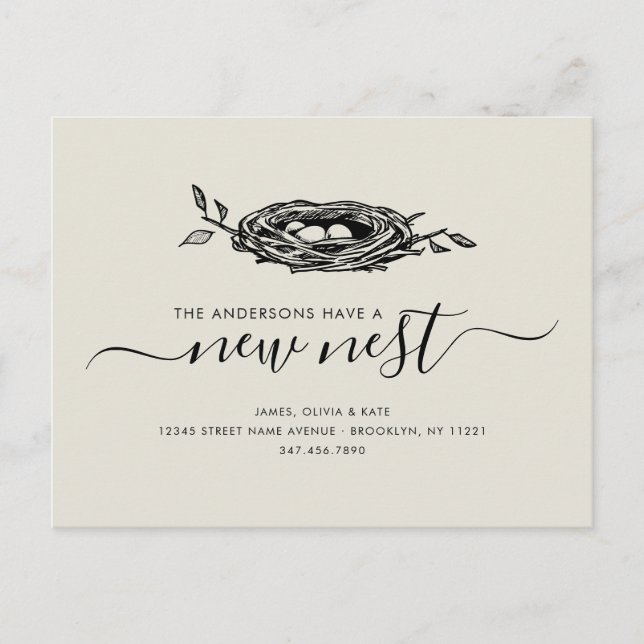 Den moderna nya bytet av bostad i Adress Flytta Meddelande Vykort (Framsida)