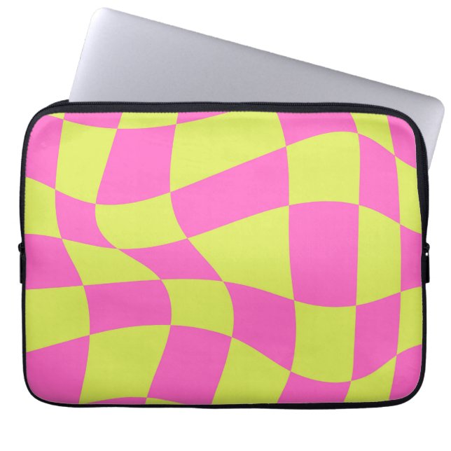 Den moderna nya Vibrant vågigt mönster-Gulten som  Laptop Fodral (Framsidan)
