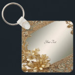 Den moderna nyckelkedjan Guld Ornate Blommigt Nyckelring<br><div class="desc">Den vackra moderna Blommigten Guld Ornate</div>