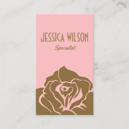 Den moderna och chic ro guldblomens rosa visitkort