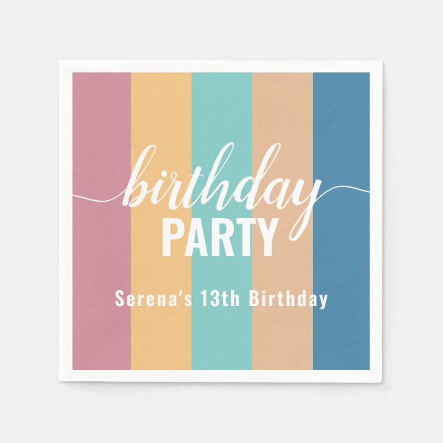 Den moderna och moderna Färg-färdsdagen Pappersservett (Framsidan)