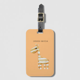 Den moderna Orangen Giraffe med Namn Bagagebricka