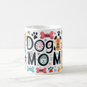 Den moderna Orangen och Rosan Hund Kaffemugg