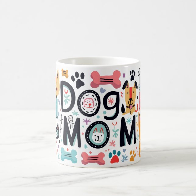 Den moderna Orangen och Rosan Hund Kaffemugg (Center)