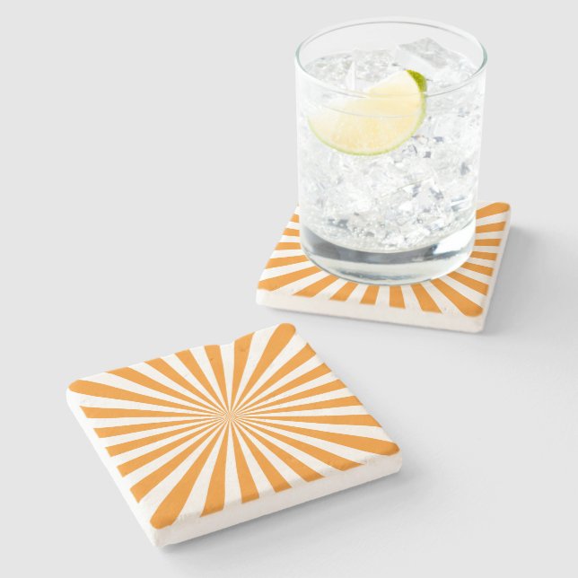 Den moderna Orangen White Geometric Sunshine från  Stenunderlägg (Sidan)