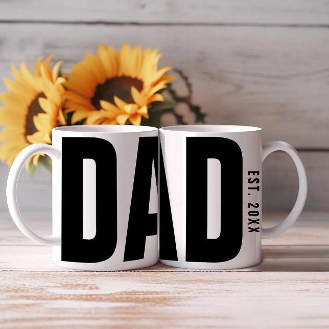 Den moderna Pappa Big Typography Fars dag Anpassni Kaffemugg (Skapare uppladdad)