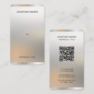 Den moderna Pappra lyxen Silver i Silke i Premium Visitkort