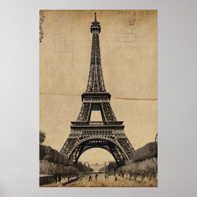 Den moderna parisiska Eiffel Torn Paris-Franskens  Poster (Framsidan)