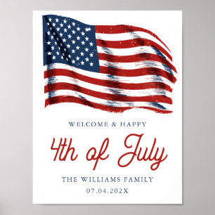 Den moderna patriotiska amerikanska Flagga 4 juli Poster