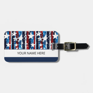 Den moderna patriotiska amerikanska Flagga Bagagebricka