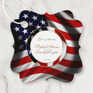Den moderna patriotiska Eleganten USA flagga Guld Gåvor Etiketter