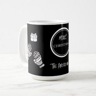 Den moderna Personligen Black and White jul Kaffemugg