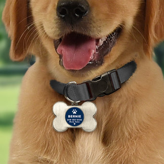 Den moderna Personligen Namn marinblå marinblått ID-bricka Husdjur