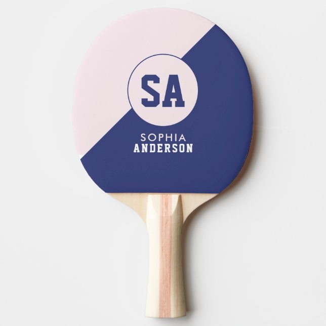 Den moderna Personligen Namn Rosa och blå Pingisracket (Framsidan)