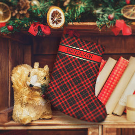 Den moderna Personligen Red & Black Play Mönster N Liten Julstrumpa