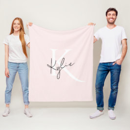 Den moderna  Personligen Ro - Monogram Namn - Fleecefilt