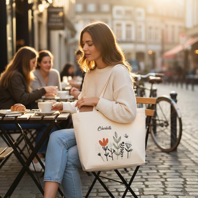 Den moderna Personligerna Blommigten Namn Jumbo Tygkasse (Skapare uppladdad)