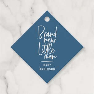 Den moderna pojkebaby shower tackar dig gåvor etiketter