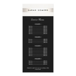 Den moderna Prisa listrutan Salon Black Silver Reklamkort