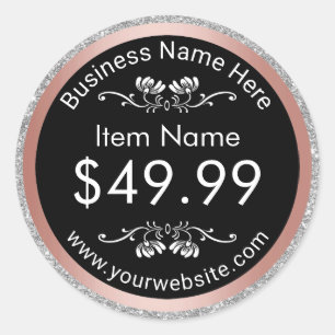 Den moderna Prisa Märkrn Silver Ro Guld Gräns Runt Klistermärke