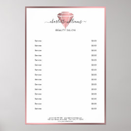 Den moderna Prisa rosegold Diamond-listan Poster